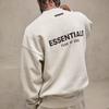 Fear of God Essentials Флисовая толстовка с круглым вырезом и вельветовым логотипом SS22 Унисекс Свитшот Темно-овсяный FOG-SS22-614