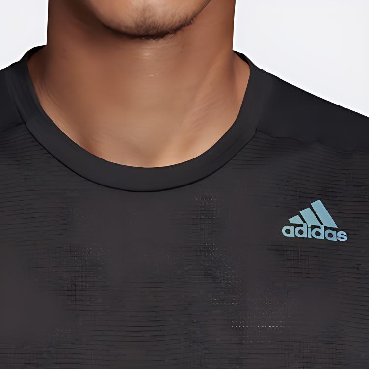 adidas Футболки Мужские Черные С Круглым Вырезом Умеренный Прямой Крой CZ8725