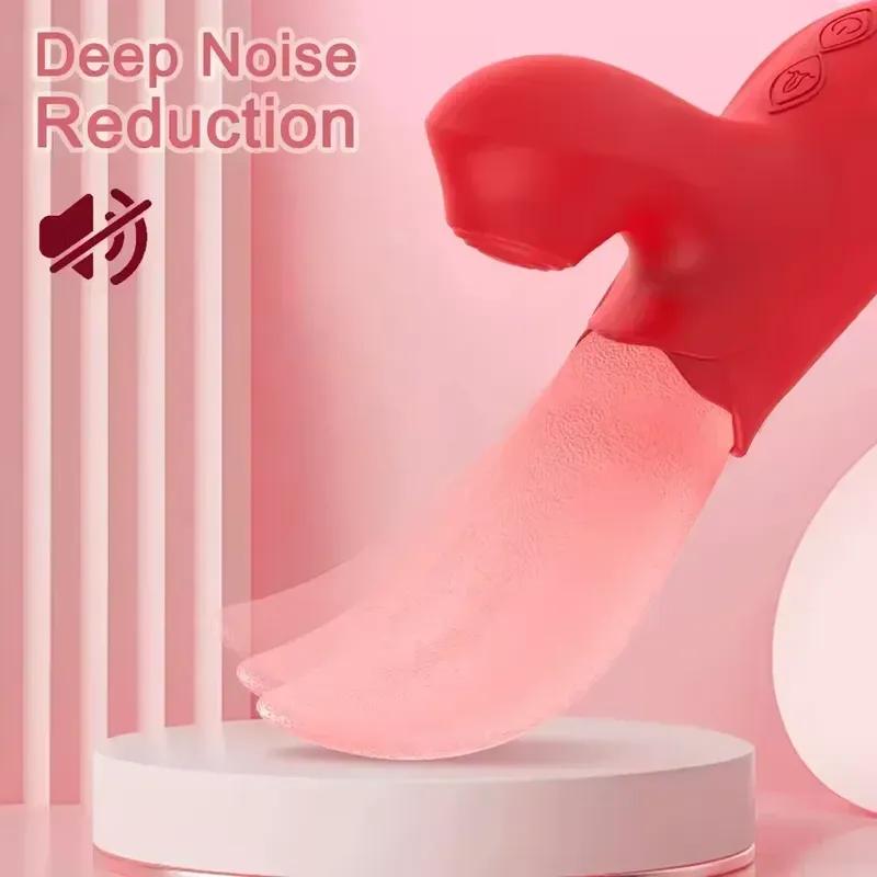 3 In 1 Sucker Licking Vibrator Powerful Stimulate G Spot Nipple for 18+ Oral Massage Clitoral Stimulator for Female Masturbator