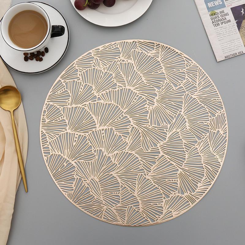 Household Supplies Round Placemats Restaurant Hollow Pvc Decoration Meal Mat Anti- Dining Table Line Mat Steak Plate Pad
