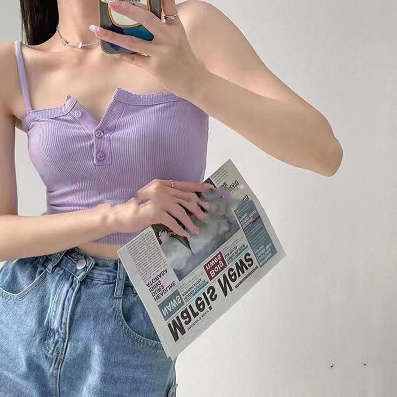 Новый летний женский кружевной вязаный жилет на бретелях, нижнее белье, сексуальный топ с открытым пупком для горячей девушки