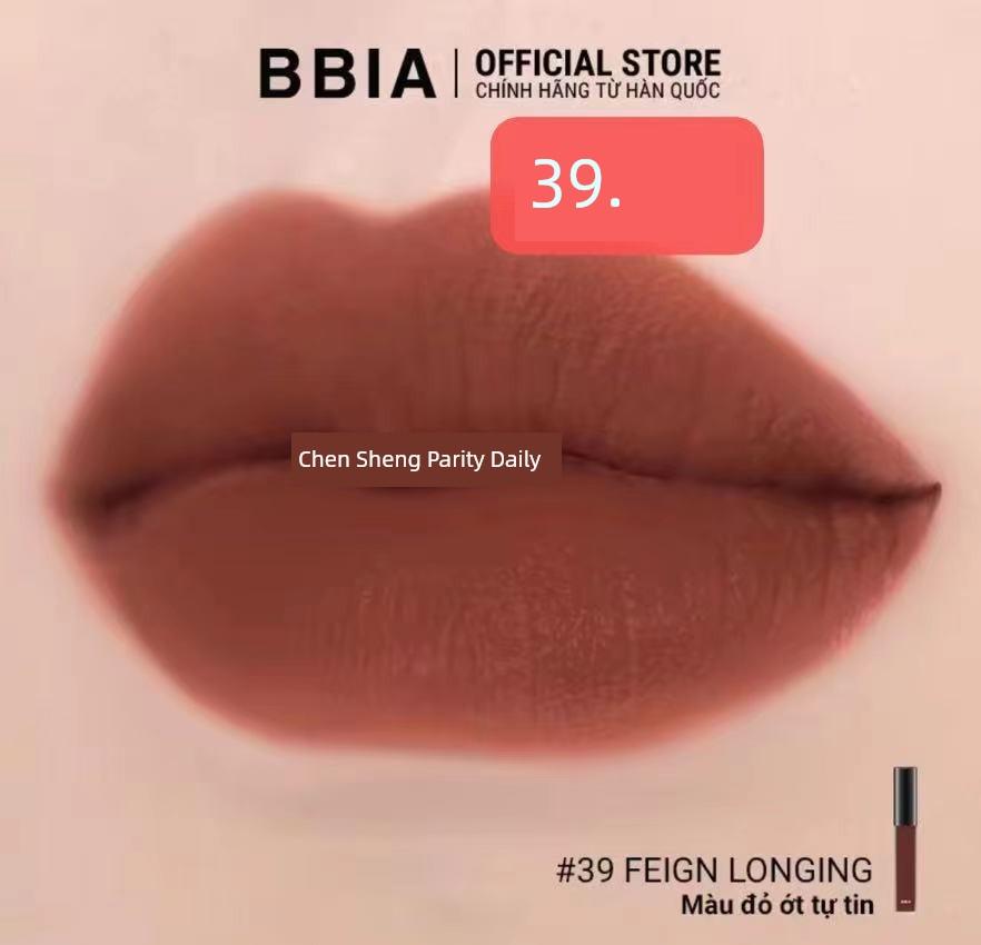 South Korea Genuine Goods BBiA Velvet Long Tube Velvet Matte Lip Lacquer Velvet Matte Matte Finish Lipstick Classy Color