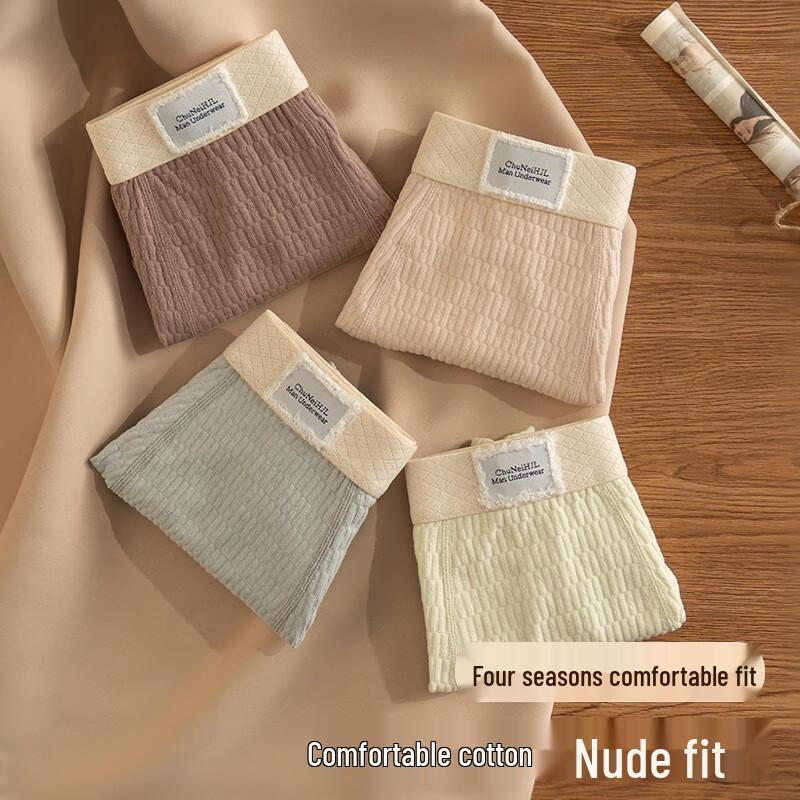 FitonTon Men's Pure Cotton Antibacterial Boxer Briefs