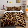 Leopard fur texture background Bedding Set for Kids Luxury Gift 3pcs Digital Print Comforter Set Soft Comfortable Breathable