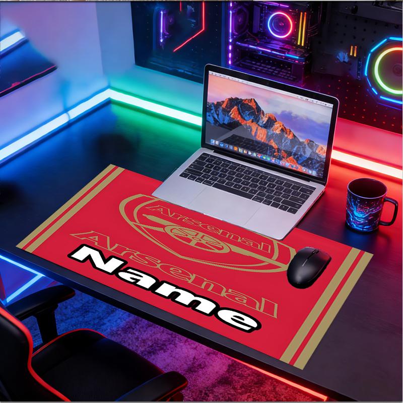 Custom Name Personalized football team Pattern Mousepad, Laptop PC Desk Mat, Decorative Desk Mat for Home Keyboard Pad Gift