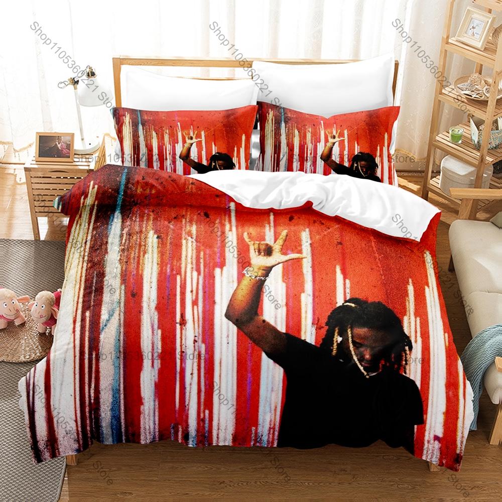 OsamaSon Fan Merch Duvet Cover + 2 Pillowcases, Stylish Art Print Bedding for Rap Music Lovers Collection