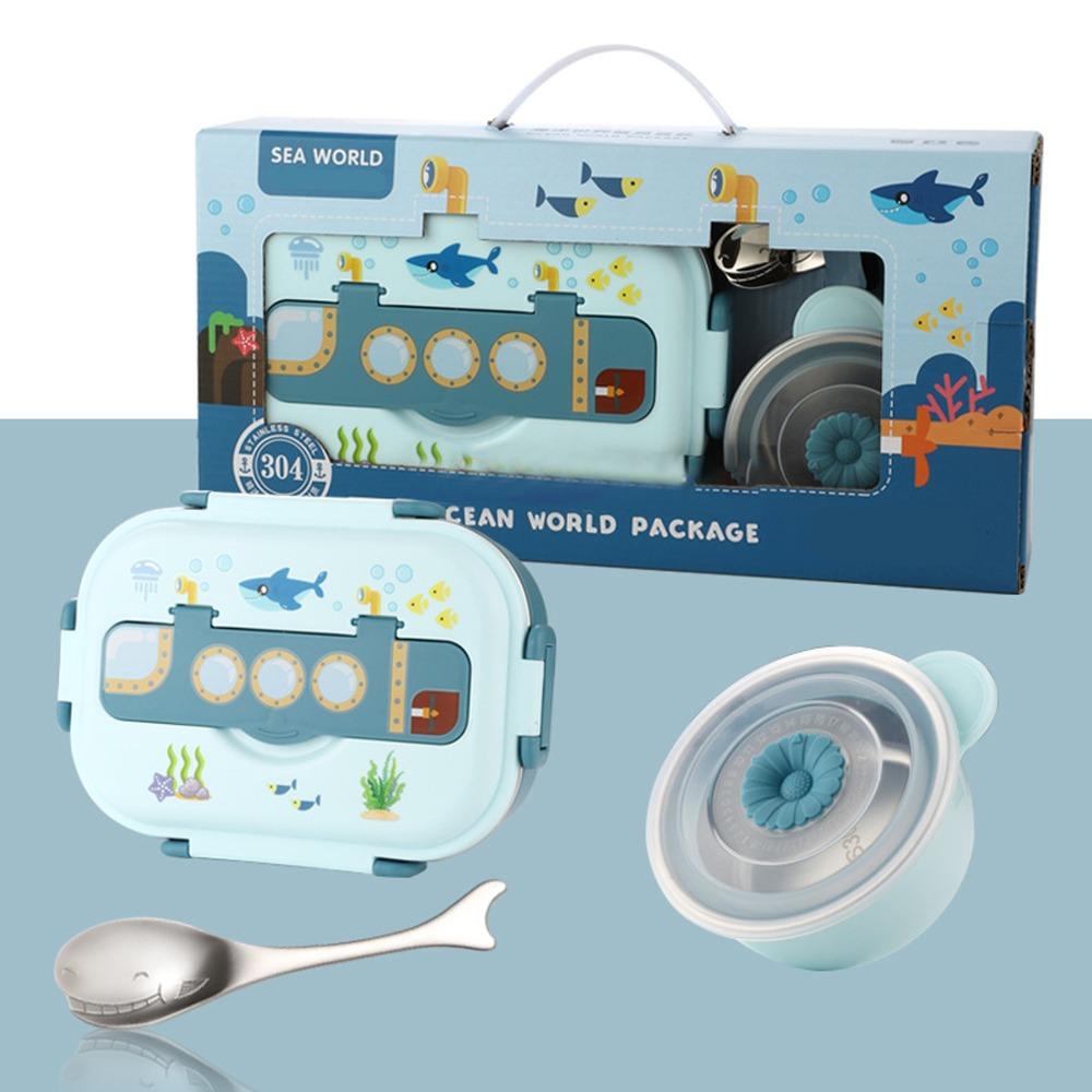 3 Compartment Insulated Lunch Box 304 Stainless Steel Lunch Box Leakproof Lunch Box For Picnics