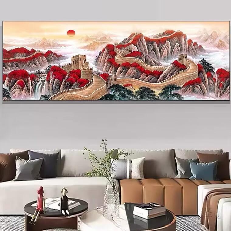 5d Алмазная картина Полная алмазная технология Новая Великая стена Гостиная Алмазная вышивка крестом Пейзаж Удача Мозаика Искусство Сделай Сам