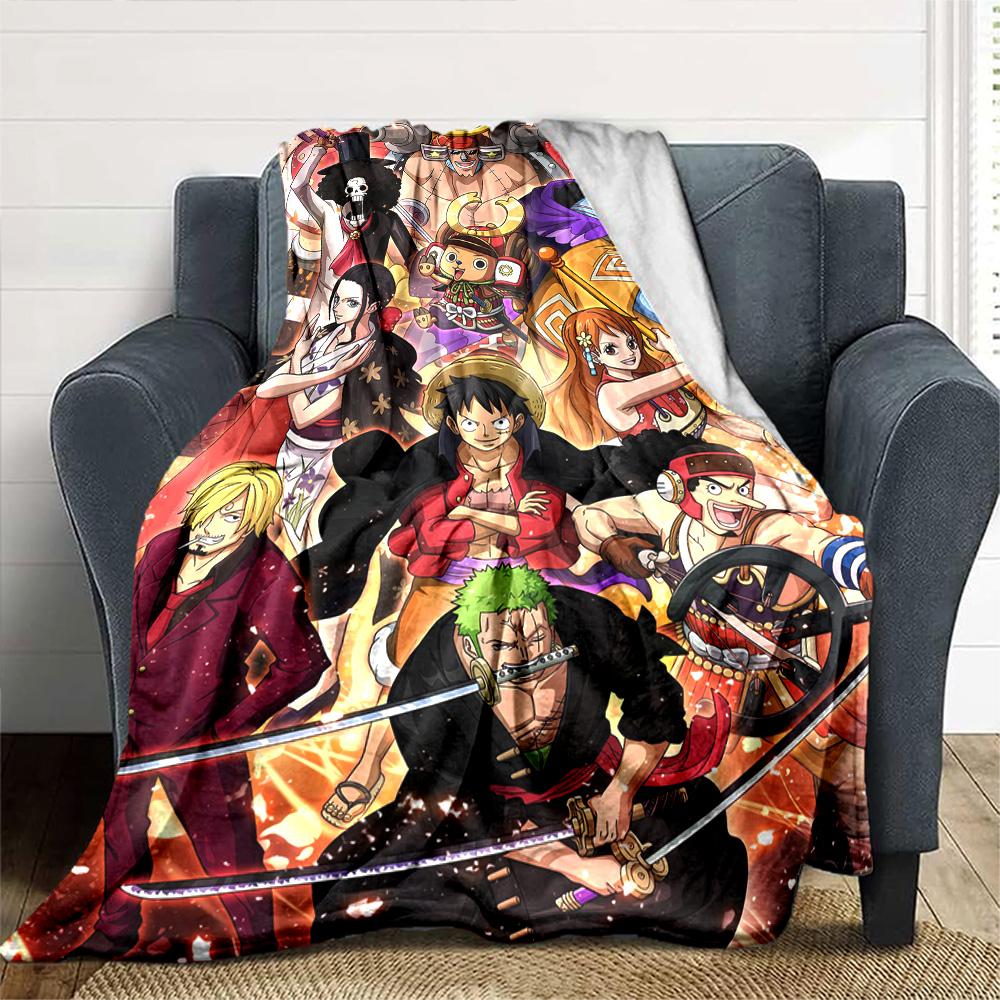 Adventure Grand Line Flannel Blanket Super Soft Warm Cozy Blanket For Sofa Bed Office Travel Allseason Home Decor Gift