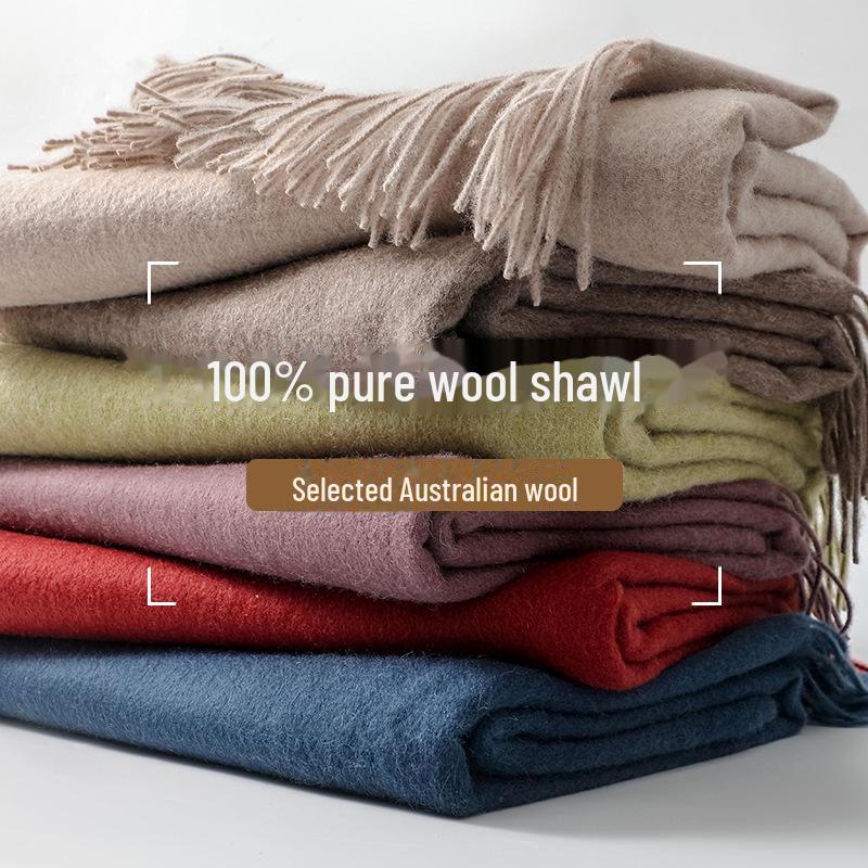 Unisex Retro Wool Scarf - Thick, Warm, and All-Match for Autumn and Winter