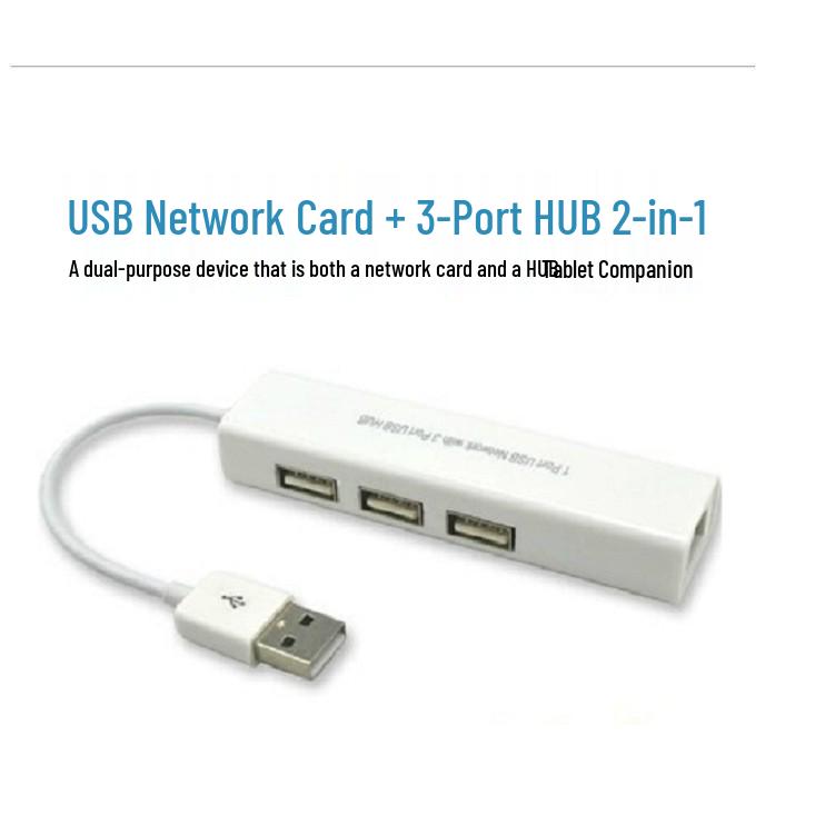 Сетевой адаптер USB LAN + Хаб: Расширение 2-в-1 с 3 портами USB, USB на RJ45