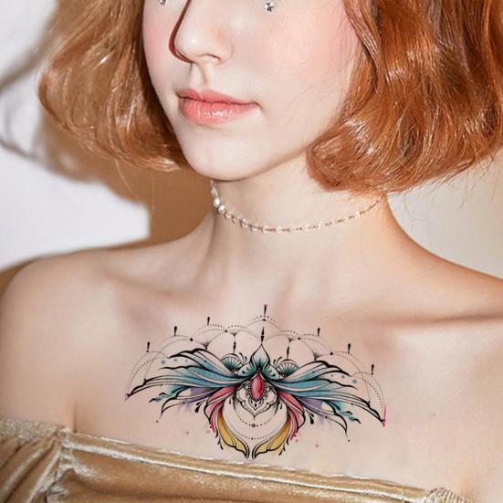 Временная татуировка, цветная, съемная, быстро наносится, прикасается к коже, временный боди-арт, простая в использовании, водонепроницаемая, цветочная татуировка, наклейка для личного использования