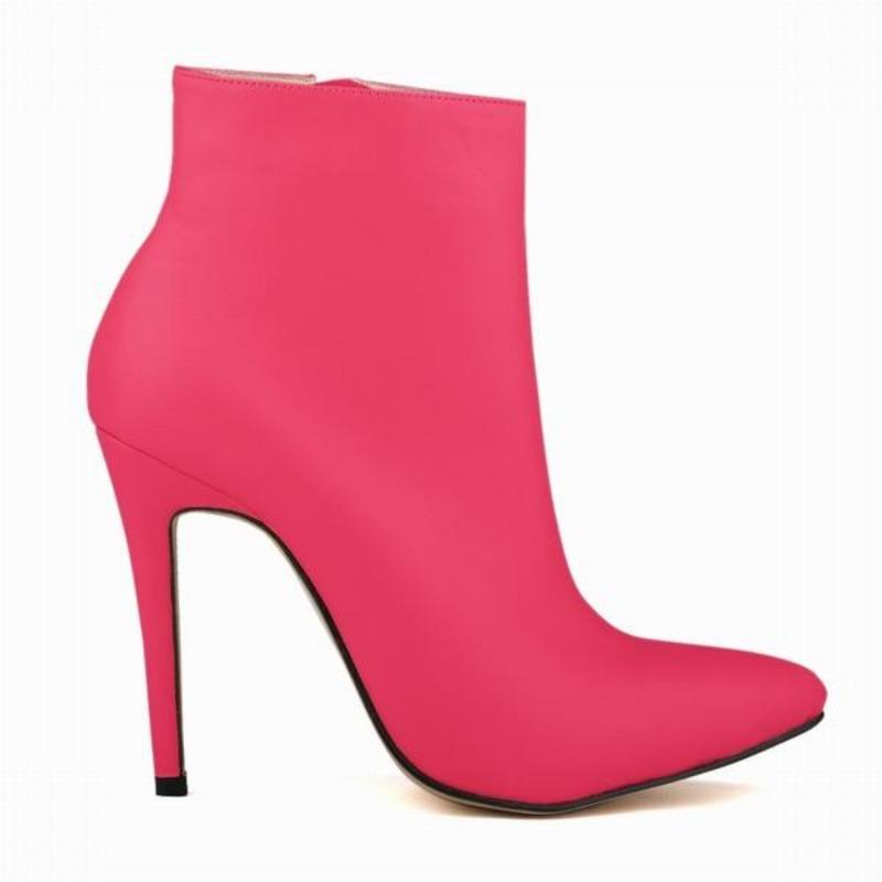 Женские короткие сапоги, сексуальные, с острым носком, с боковой молнией, на очень высоком каблуке, туфли-лодочки 2024, женская обувь для вечеринок, Botas De Mujer, большие размеры 35-42