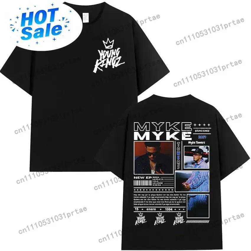 Rapper Myke Towers World Tour 2025 Graphic T Shirt Unisexs Hip Hop Fashion Short Sleeve Tshirt Unisex Pure Cotton Tshirts Streetwear