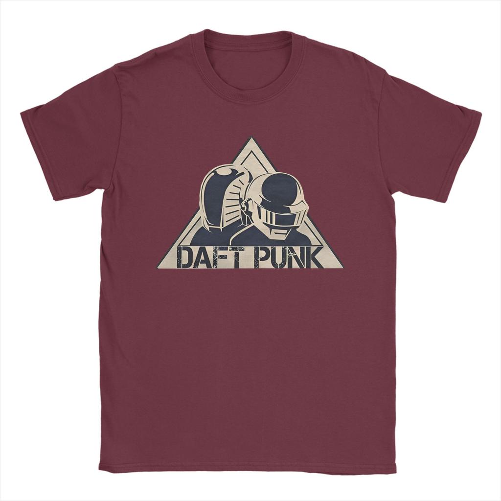 Мужские футболки Daft Punk Электронная группа Хлопковые топы Новинка Футболка с коротким рукавом и круглым вырезом Подарок Футболки