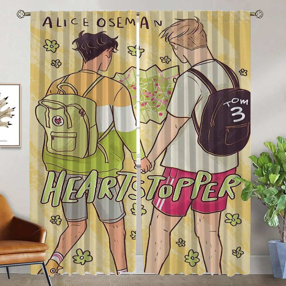 Шторы от комаров для гостиной, шторы Heartstopper, украшения на Хэллоуин, затемняющие шторы, 2 шт., разделительные жалюзи
