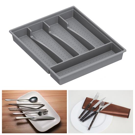 Cutlery Storage Tray with Transparent Lid Classification Compartments Organization Large Capacity Multi Box Tableware Fork Chopsticks Spoon Tableware