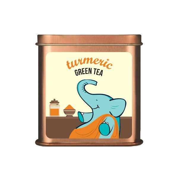 Green Tea with Turmeric (100 G), Turmeric Green Tea, Tea Trunk