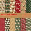 24pcs Craft Paper Merry Christmas Scrapbook Paper Pad 6x6inch Assorted Pattern Decoupage Cardstock Paper DIY Decorative Cardmaking Supplies
