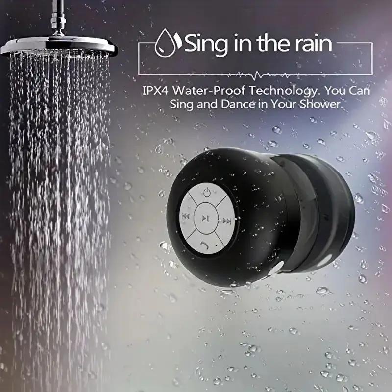 Portable Bluetooth Wireless Speaker Waterproof with Suction Cup Small Stereo for Car Bathroom Mobile Music Listening