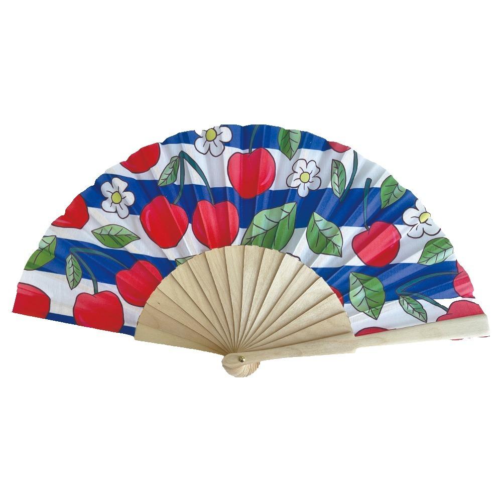 Wooden Handle Folding Hand Fan Lemon Print Hand Cranked Fan Lightweight Handheld Fan Photography