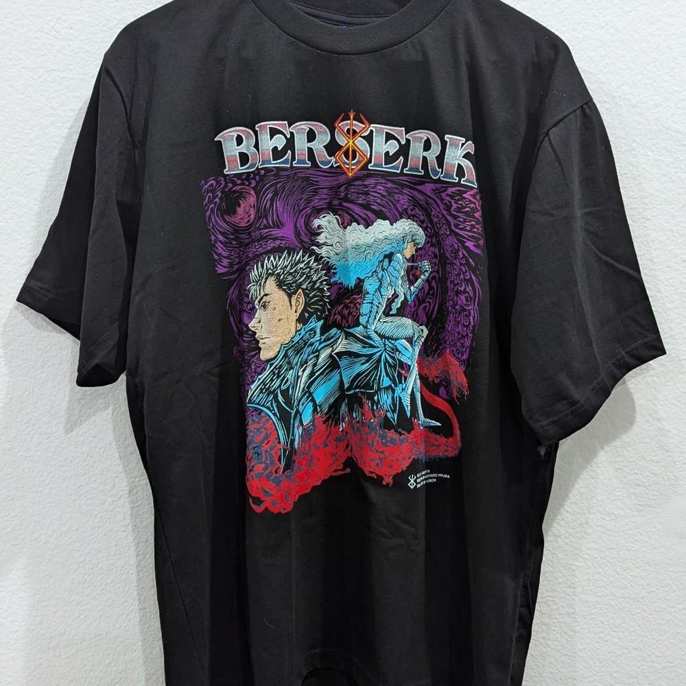 Футболка с аниме Berserk, Черная футболка с аниме Berserk, Унисекс S-5XL, Унисекс футболка