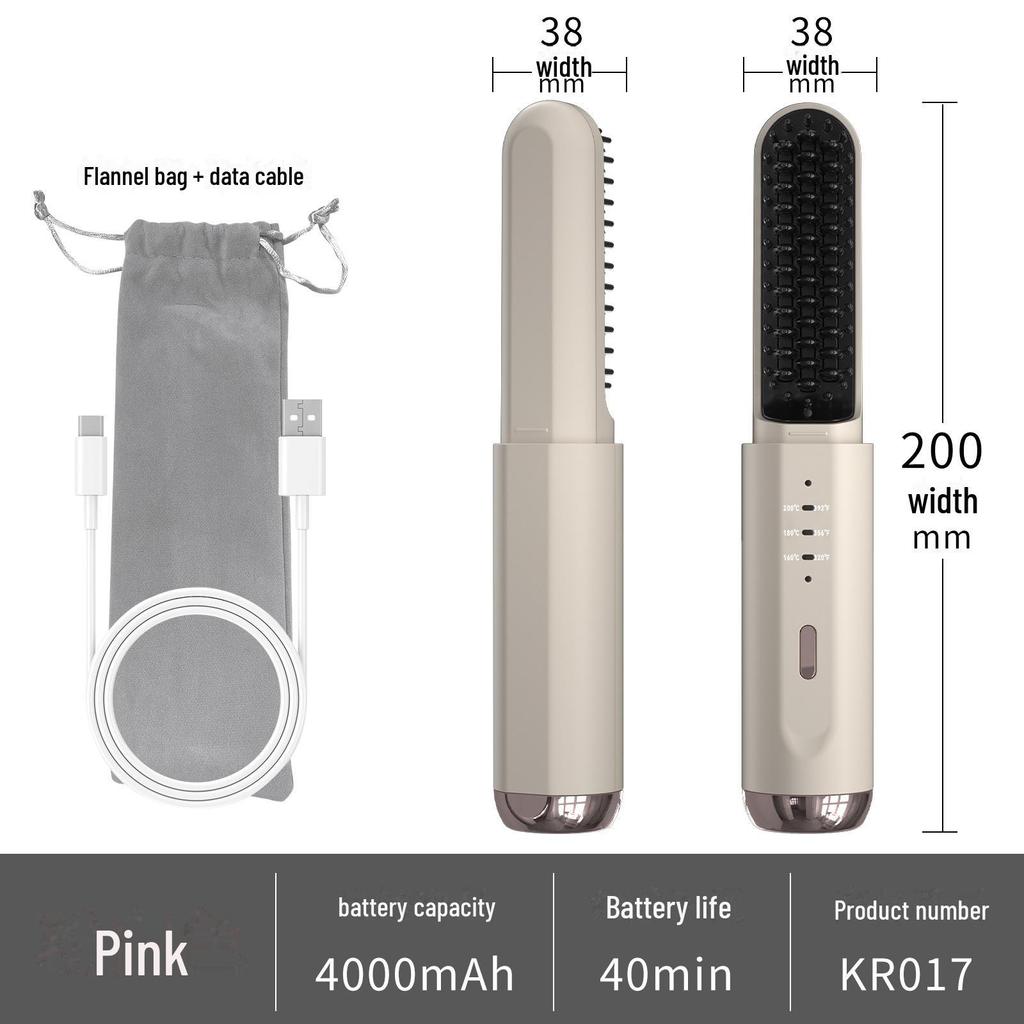 Беспроводной выпрямитель для волос двойного назначения для прямых и вьющихся волос с технологией отрицательных ионов