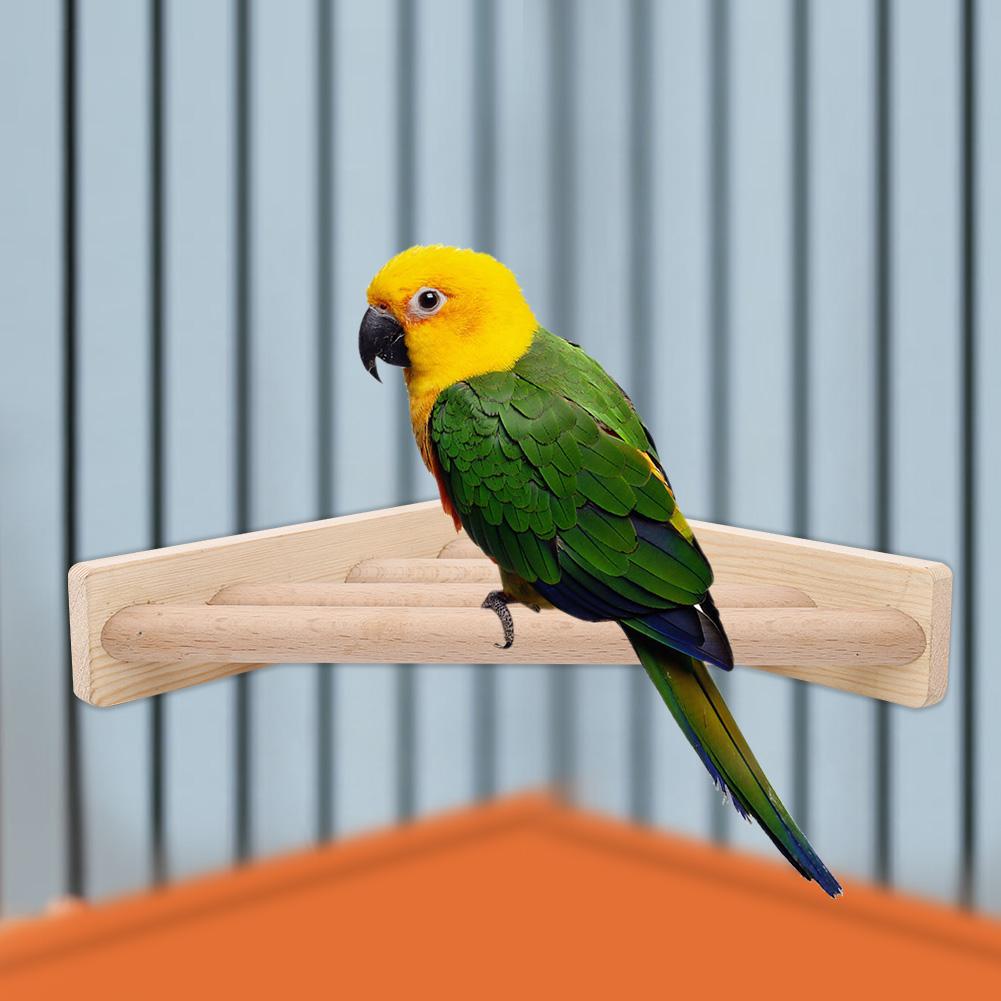 High Quality Parrot Standing Platform Rack Bird Climbing Wood Stand Cage Toy