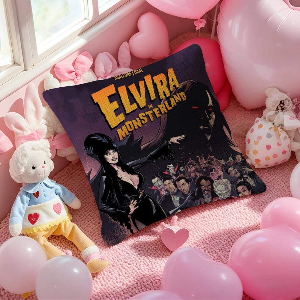 EElviraS Mistress Dark Pillow Case Antidustmite Pillowcase Invisible Zipper Silky Short Plush Sofa Cushion Cover