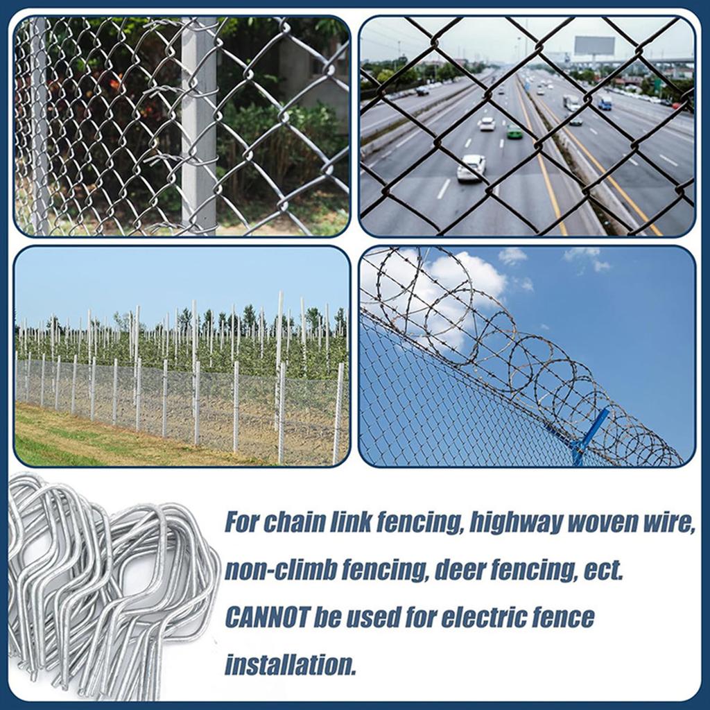 100Pieces Multipurpose 11 Gauge Metal Chain Link Fence Tie Twists Accessory for Sturdy Farm and Garden Daily Casual Use