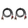 2Pcs RCA Cables Cord 2 To 2 AV 4 Head Power Amplifier Audio Cable for Subwoofers 3.3ft Long