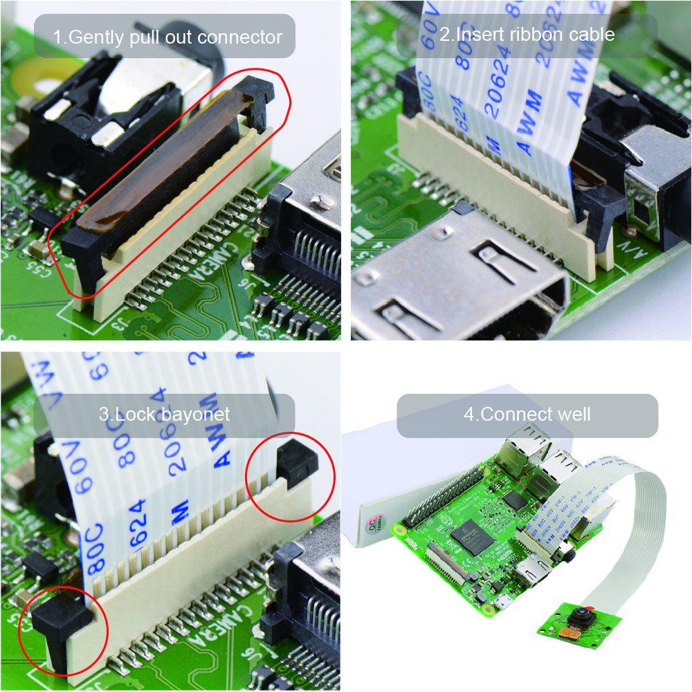 Модуль камеры Raspberry Pi 5MP 1080p Pi Zero Кабель камеры Pi 3 Кабель камеры для Raspberry Pi B + 2
