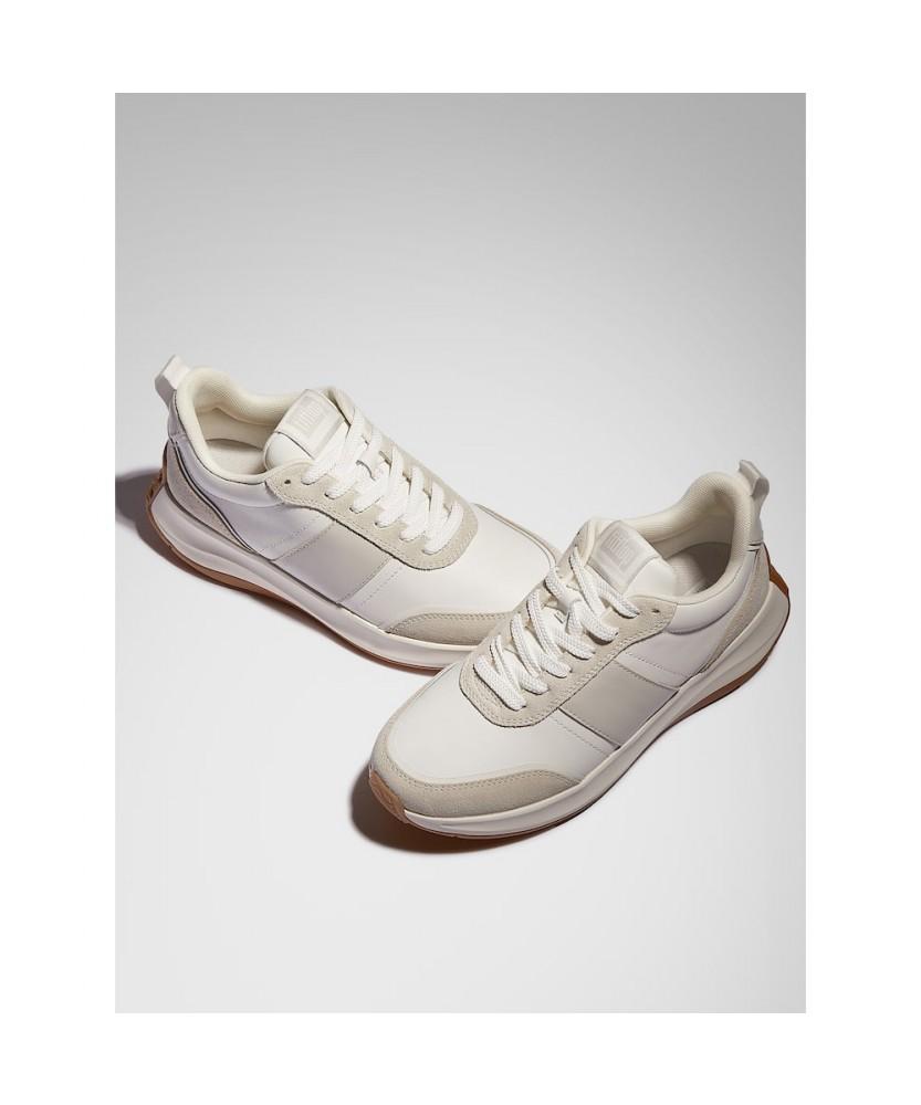 Fitflop Women'S F-Mode Flow Leather/Suede Platform Sneakers - Urban White Mix (Ft61K2N031)