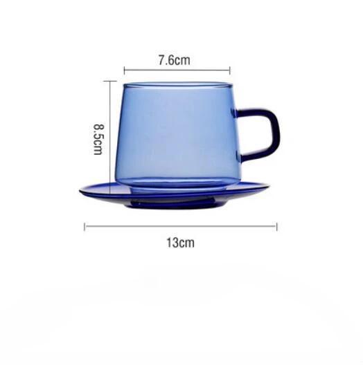 Heat-resistant Glass Cup of Coffee and Tea Tableware Color Espresso Cups Drinkware Teaware Cafes Coffee Travel Mug Set Aesthetic