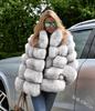 Women Fuzzy Fleece Short Jacket Solid Color Warm Plush Coat Long Sleeve Casual Outerwear
