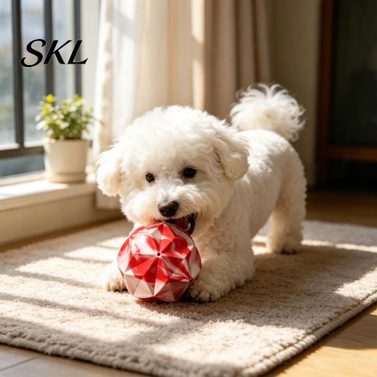 Fetch Training Toys for Outdoor Play Geometric Ball Dog Toy, Indestructible Chew Multi-faceted Teeth Durable Destructive Chewers Cleaning Interactive