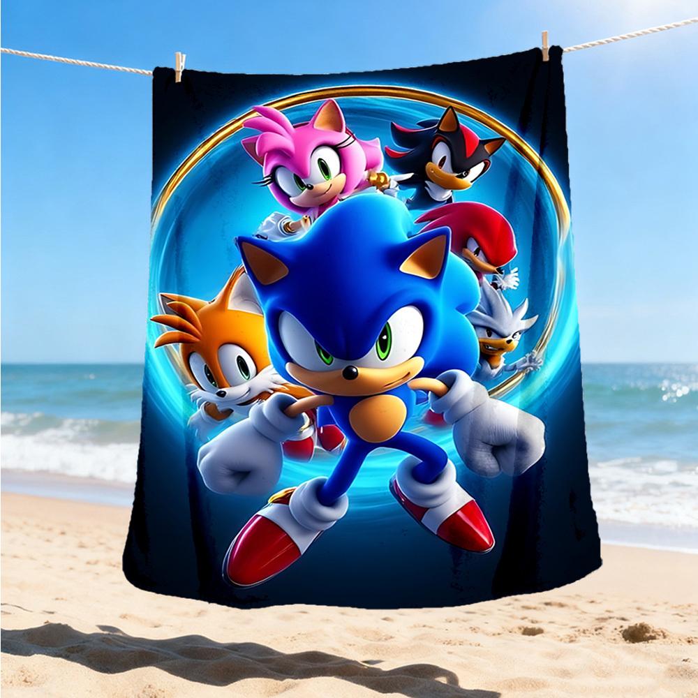 1 шт. Персонализированное фланелевое одеяло Sonic для улицы, Мягкое, Легкое, Персонализированное фланелевое одеяло, Цифровая печать,