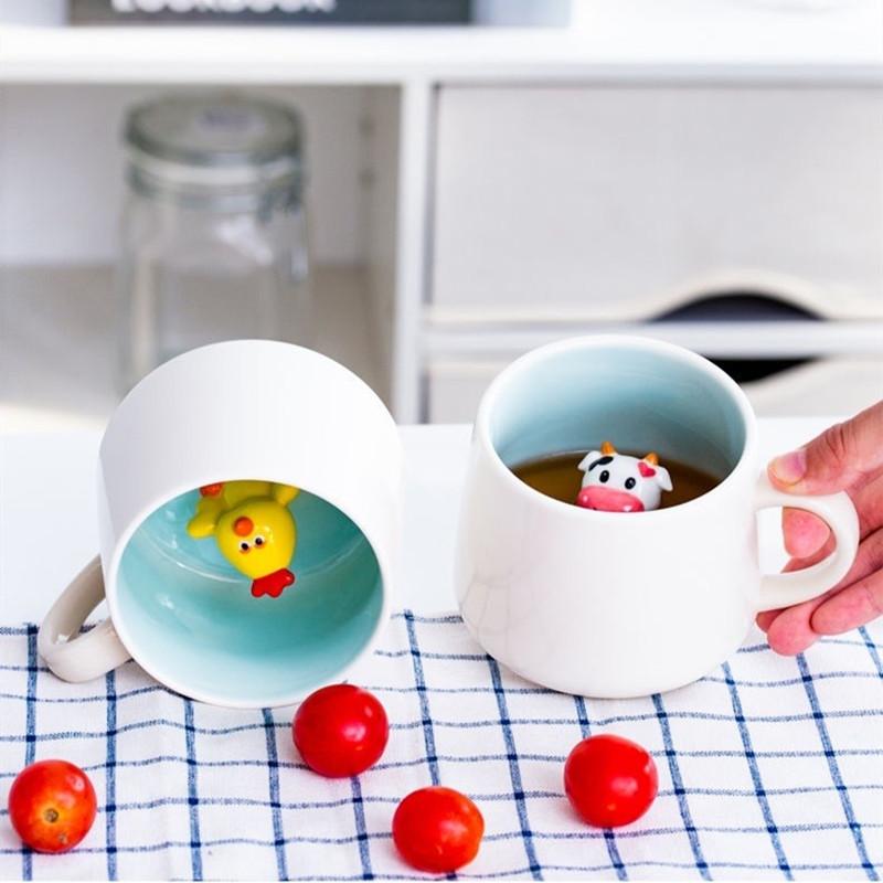350 мл милая керамическая кружка с изображением животных мультфильм 3D кофе молоко чай завтрак чашка новинка подарок