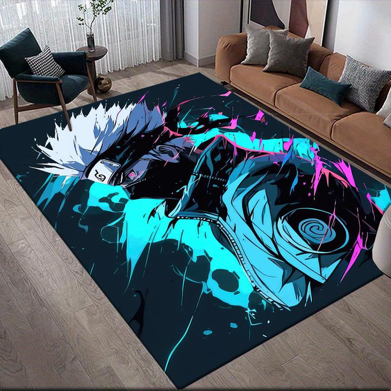Naruto Hatake Kakashi Square Area Rug, Non-Slip Floor Mat for Bedroom, Perfect Gift for Kakashi Fans.chl