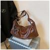 Ielgy Soft Leather Retro Large-Capacity Bag Autumn Winter All-Match Commuter Cross-Body Dumpling Bag