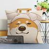 Cartoon Shiba Inu Print Decorative Pillowcase Bedroom Living Room Square Cushion Pillowcase