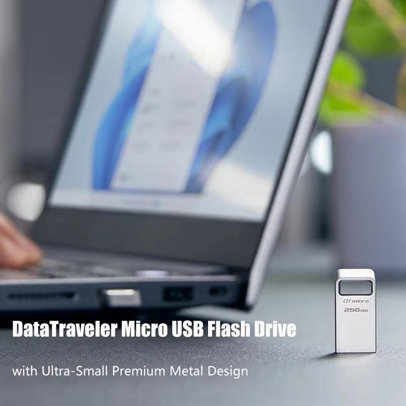 Kingston 128 ГБ Мини USB 3.2 Флешка Металлическая Флешка 64 ГБ 256 ГБ DTMC3G2 USB Флешка Чтение 200 МБ/с Автомобильный U-диск Серебристый Ультрамаленький