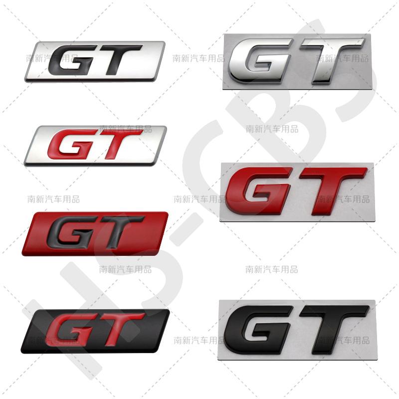 WDC5 1Pcs Metal 3D Car Rear Trunk GT Emblem Logo Auto Door Fender Badge Tailgate ogo GT Car Body Decorative Stickers Accessoires