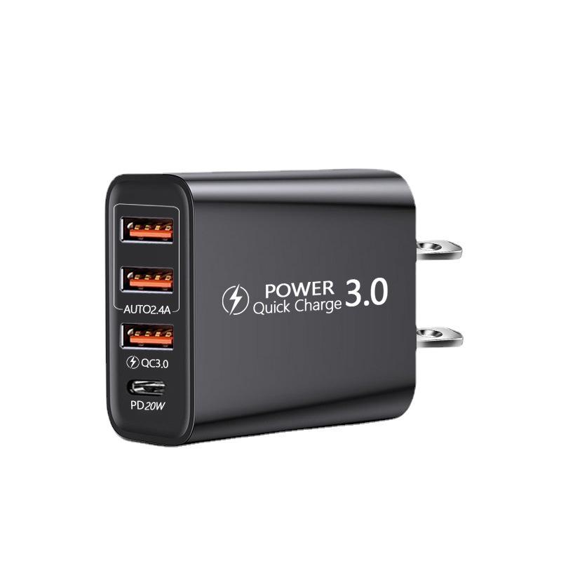 Универсальное дорожное зарядное устройство с 3 портами USB и Type-C, адаптер US/EU/UK с 3 USB + PD, поддержка нескольких устройств