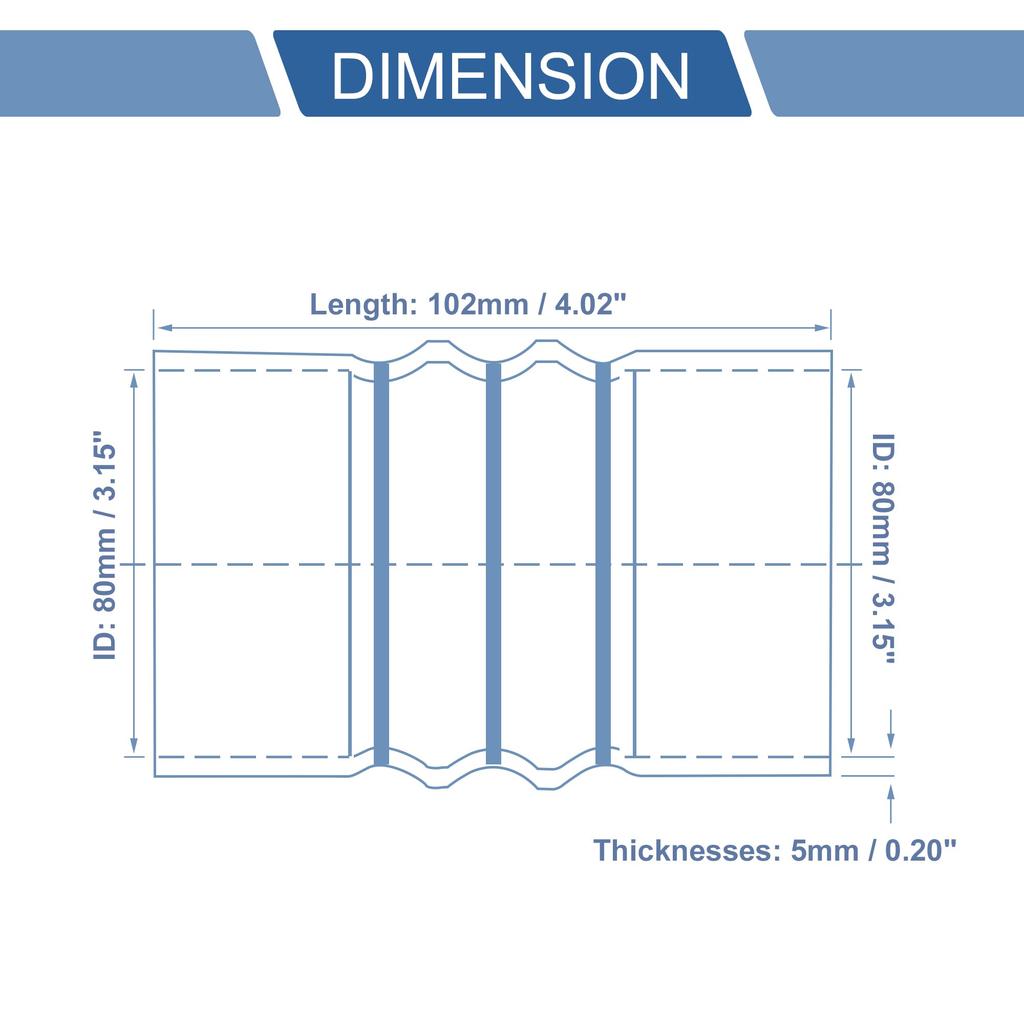 X AUTOHAUX 1pcs 80mm/3.15" 102mm/4.02" Length Red Blue Car Silicone Hose Hump Hose Hose Universal
