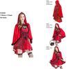Готичный костюм Красной Шапочки без рукавов с плащом для Хэллоуина, косплея и вечеринок