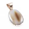 Natural Montana Agate Gemstone 925 Sterling Silver Two Tone Pendant 1.6'' D9K56