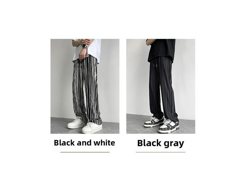 Мужские модные летние брюки Ice Silk с узором «зебра» — высококачественный свободный драпированный дизайн