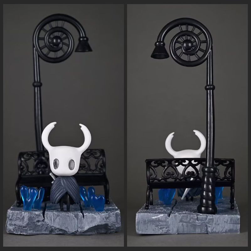 Игровые аксессуары Hollow Knight Чистый Контейнер GK Маленький Рыцарь Сцена с Уличным Фонарем Модель Ручной Работы Настольное Украшение Игрушка для Мальчика Подарки