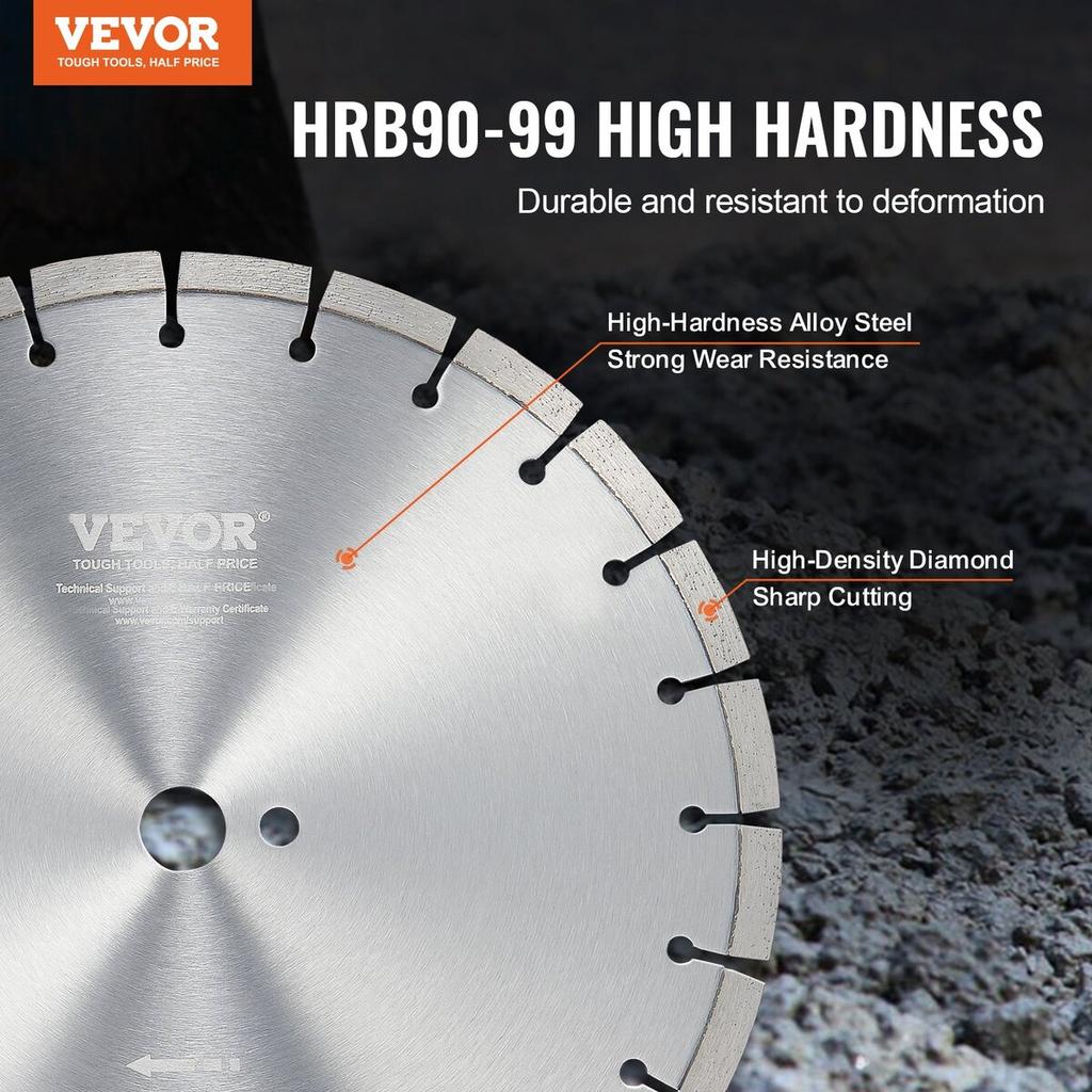 Diamond Blade 14inch Concrete Saw Blade Wet or Dry 0.47inch Flat Teeth